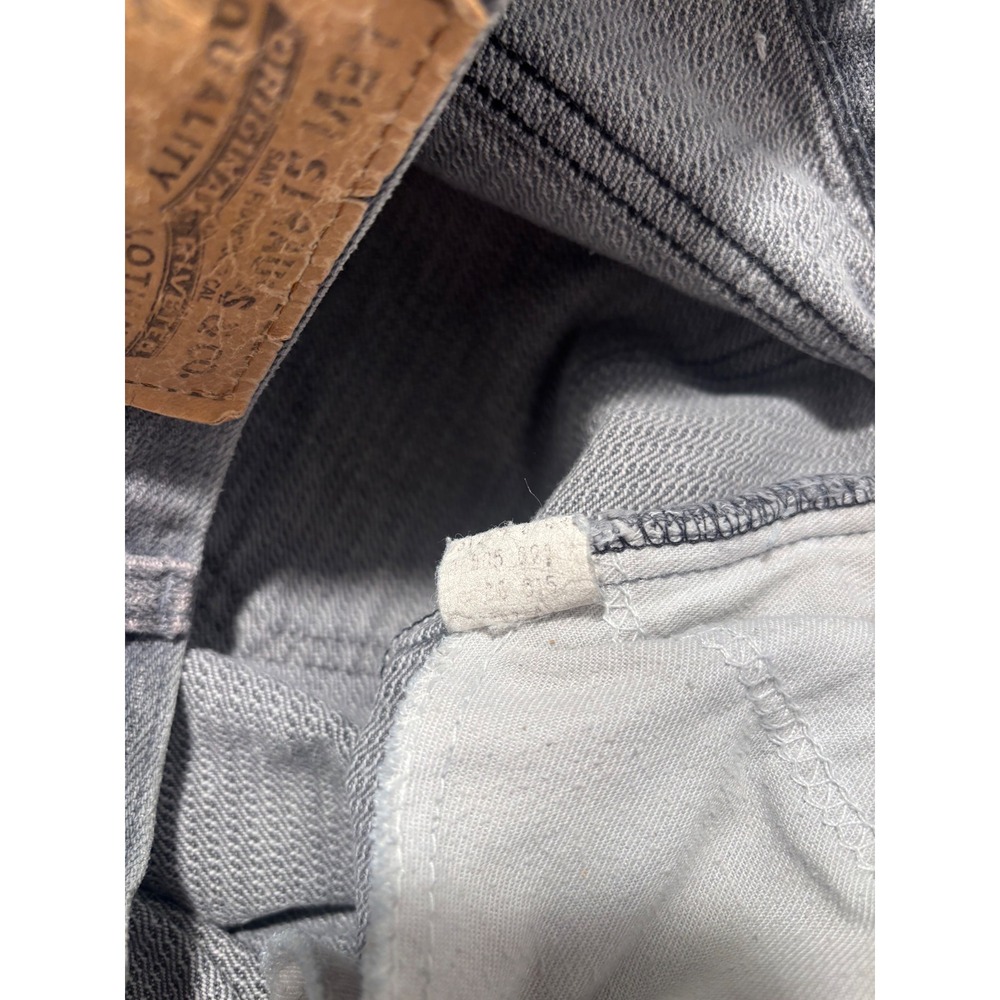 Vintage Levis 505 Grey Pinstripe Jeans Mens 32x32 Straight Leg Red Tab 80s Rare - Picture 6 of 7